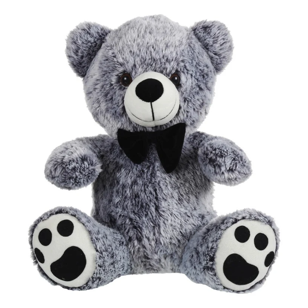 Mirada 32cm Sitting Bear Soft Toy - Dual Black