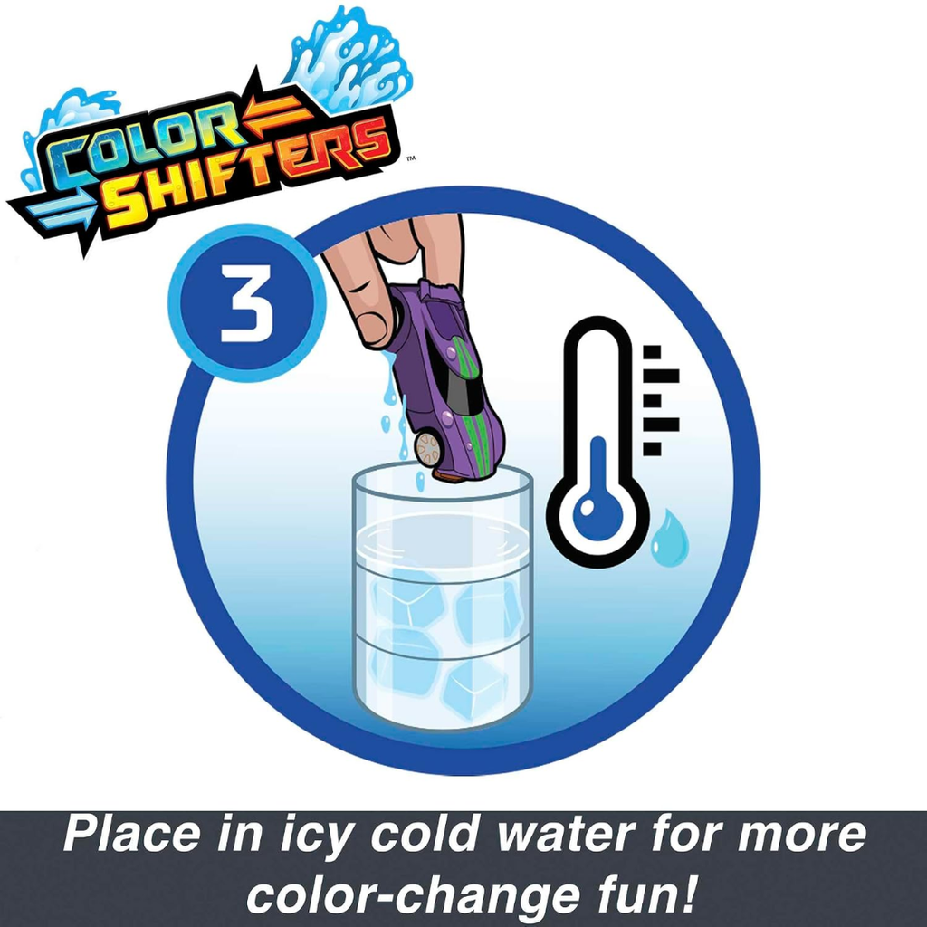 Hot Wheels Cars, Set of 2 Color Reveal Vehicles in 1:64 Scale with Surprise Initial Reveal & Repeat Color-Change Feature in Very Warm & ICY Cold Water (Styles May Vary) JCL93