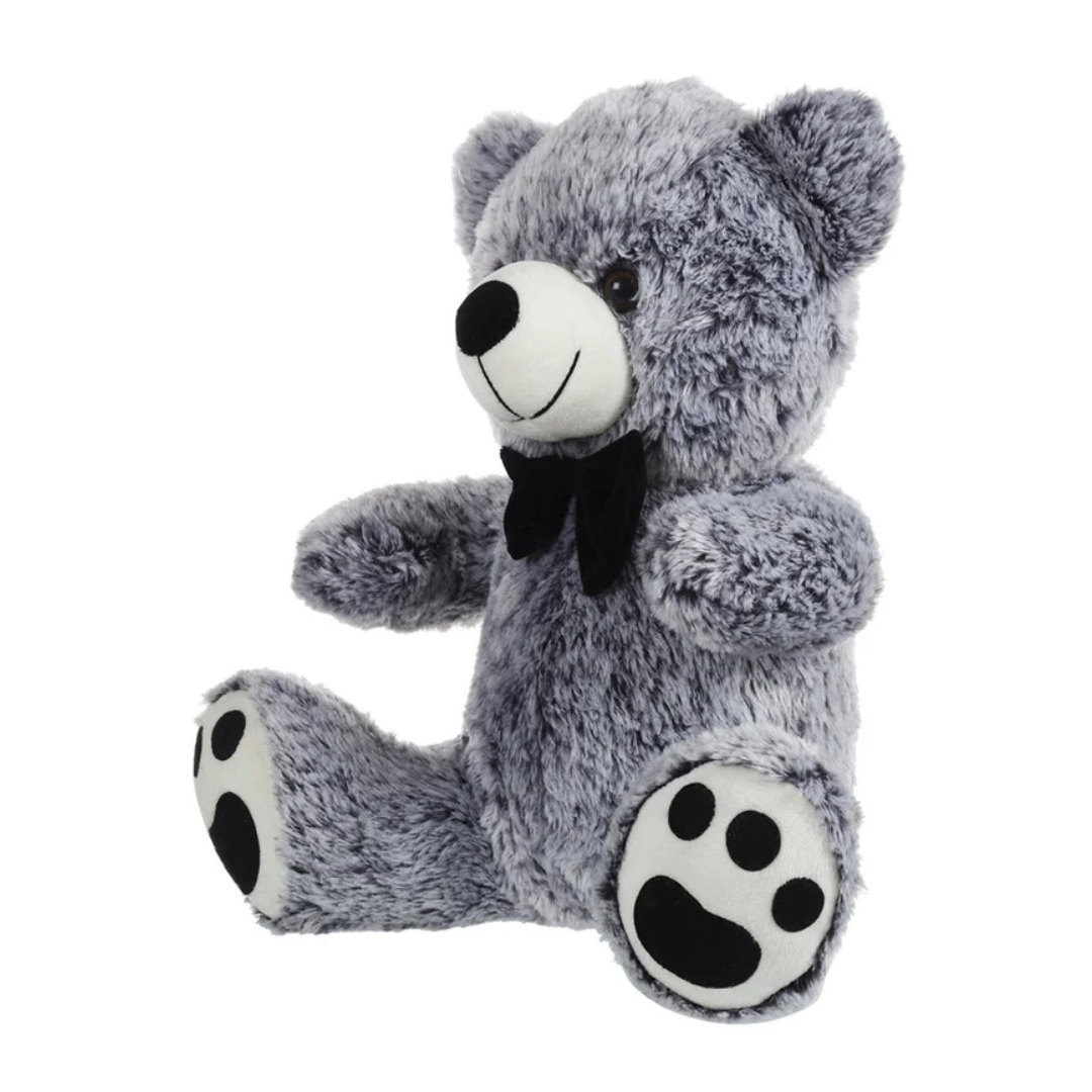 Mirada 32cm Sitting Bear Soft Toy - Dual Black