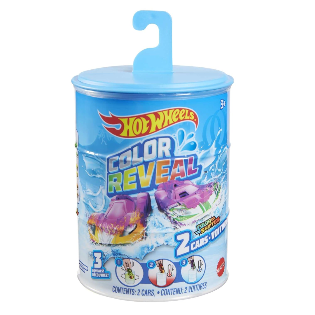 Hot Wheels Cars, Set of 2 Color Reveal Vehicles in 1:64 Scale with Surprise Initial Reveal & Repeat Color-Change Feature in Very Warm & ICY Cold Water (Styles May Vary) JCL93