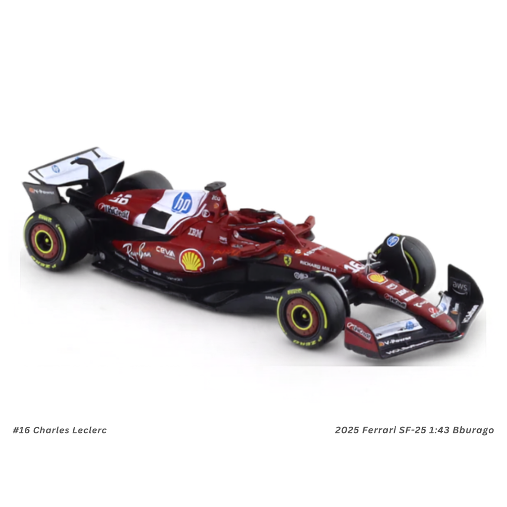 2025 Ferrari SF-25 Charles Leclerc Australia GP 1:43 Bburago licensed Formula 1 diecast scale model