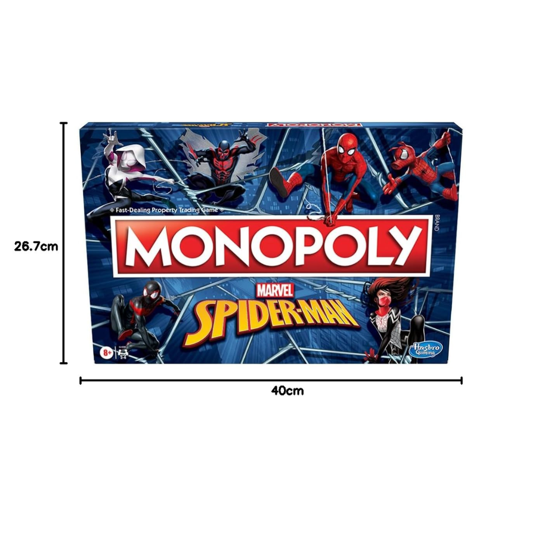 Monopoly Marvel Spider-Man Edition Board Game, Play as a Spider Hero, Fun Game for Kids Ages 8 and Up, Strategy Game for 2-6 Players