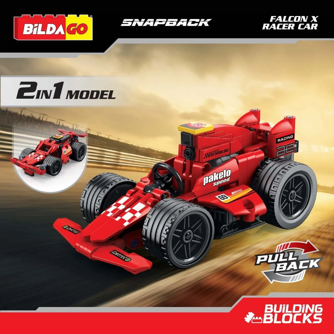 Bildago Snapback Racers - Falcon X - Pull back Racer Car (191 PCS)