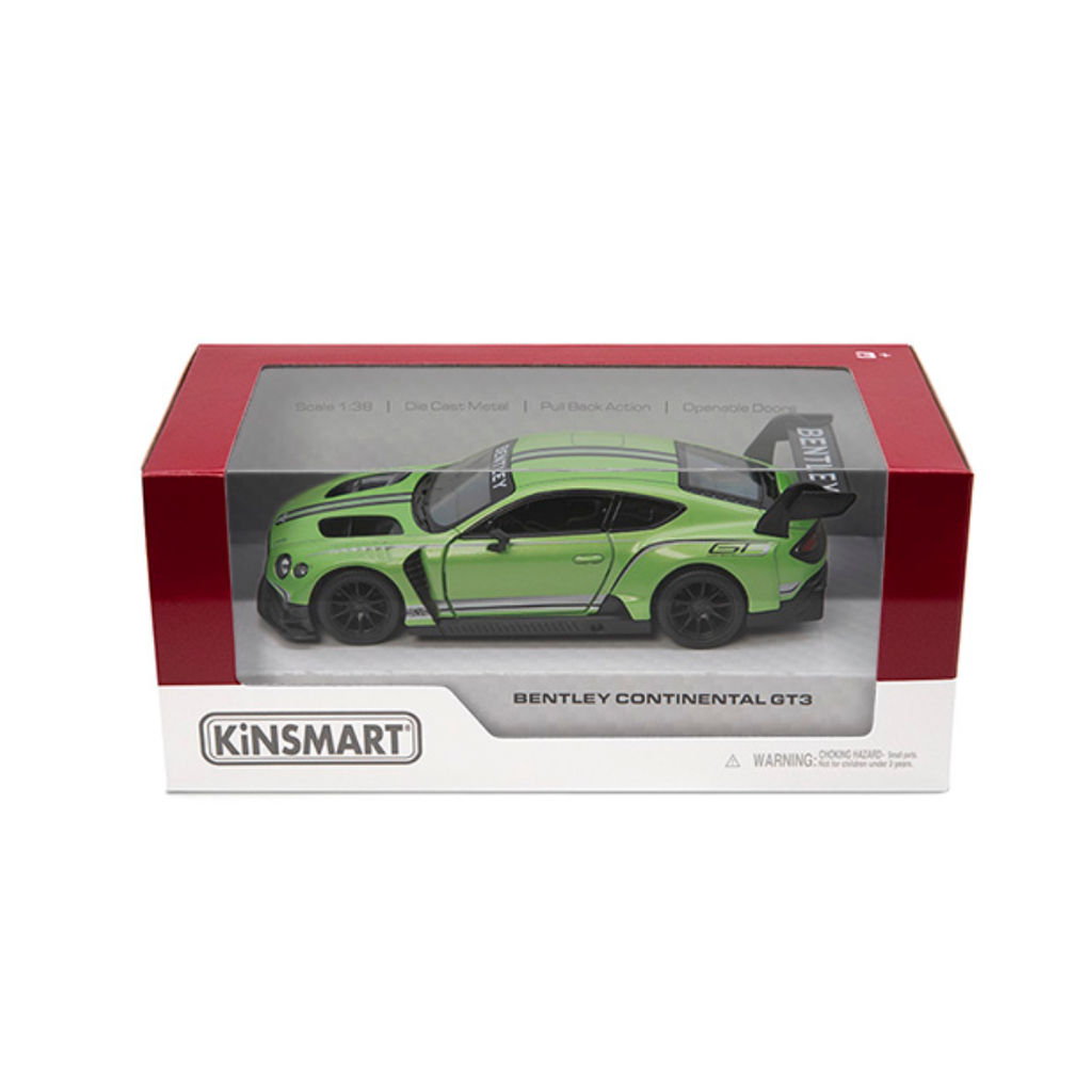 Bentley Continental GT3 1:36 Kinsmart | 5'' Die Cast Metal, Doors Openable, Pull Back Action | 1:36