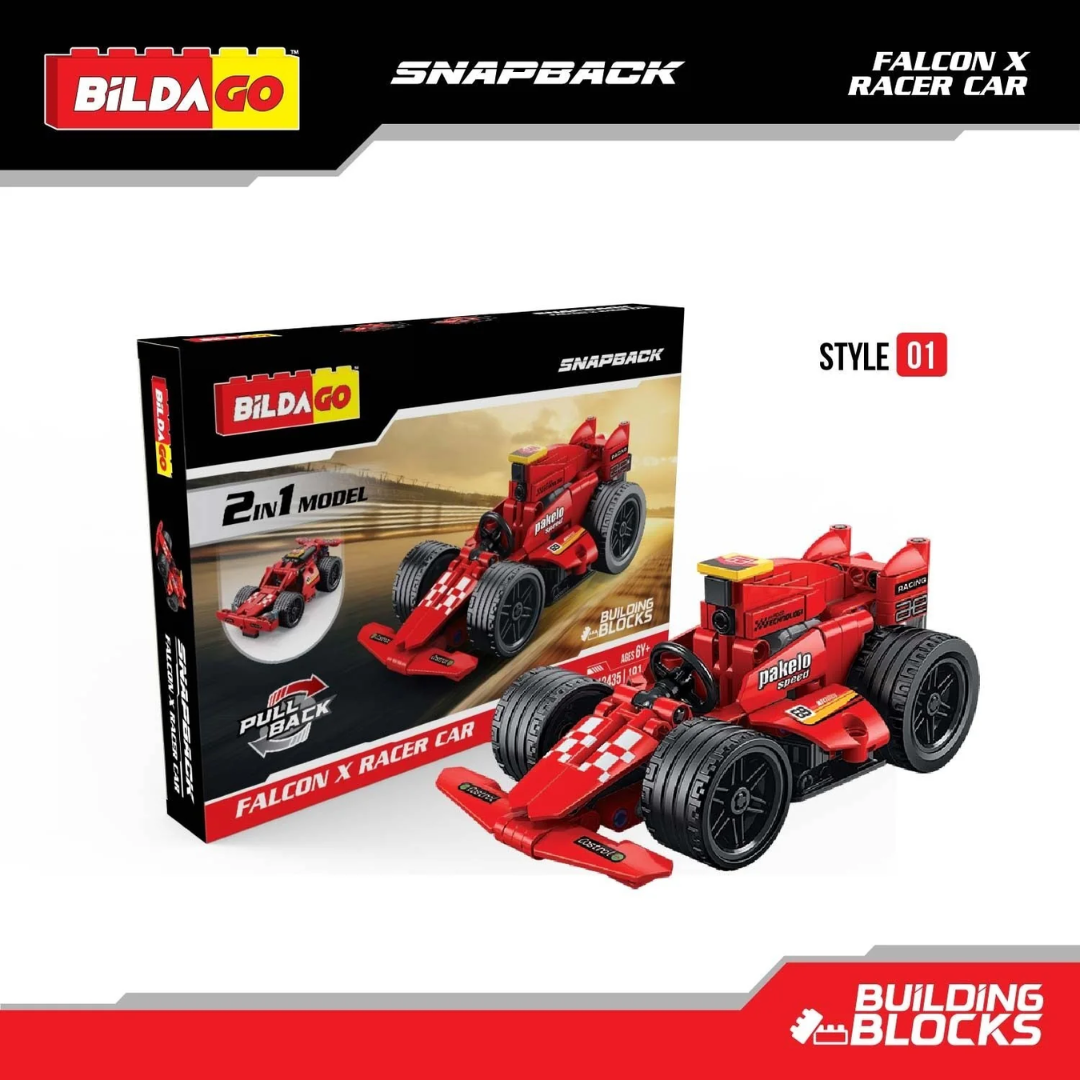 Bildago Snapback Racers - Falcon X - Pull back Racer Car (191 PCS)