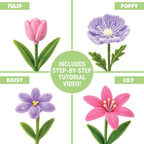 Kalakaram DIY Fuzzy Flower Kit | Pipe Cleaners for Craft Flower Making Set | Fuzzy Chenille & Fluffy Sticks with Floral Tape, Wire & Accessories | Mess-Free Arts & Craft Activity for Kids & Adults