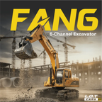 Remote Control Construction Vehicle Fang 6-Channel RC Excavator Toy for Kids with Alloy Arm, Rechargeable Engineering Car, Heavy Duty Machine Construction Toy with Lights & Music (Yellow)