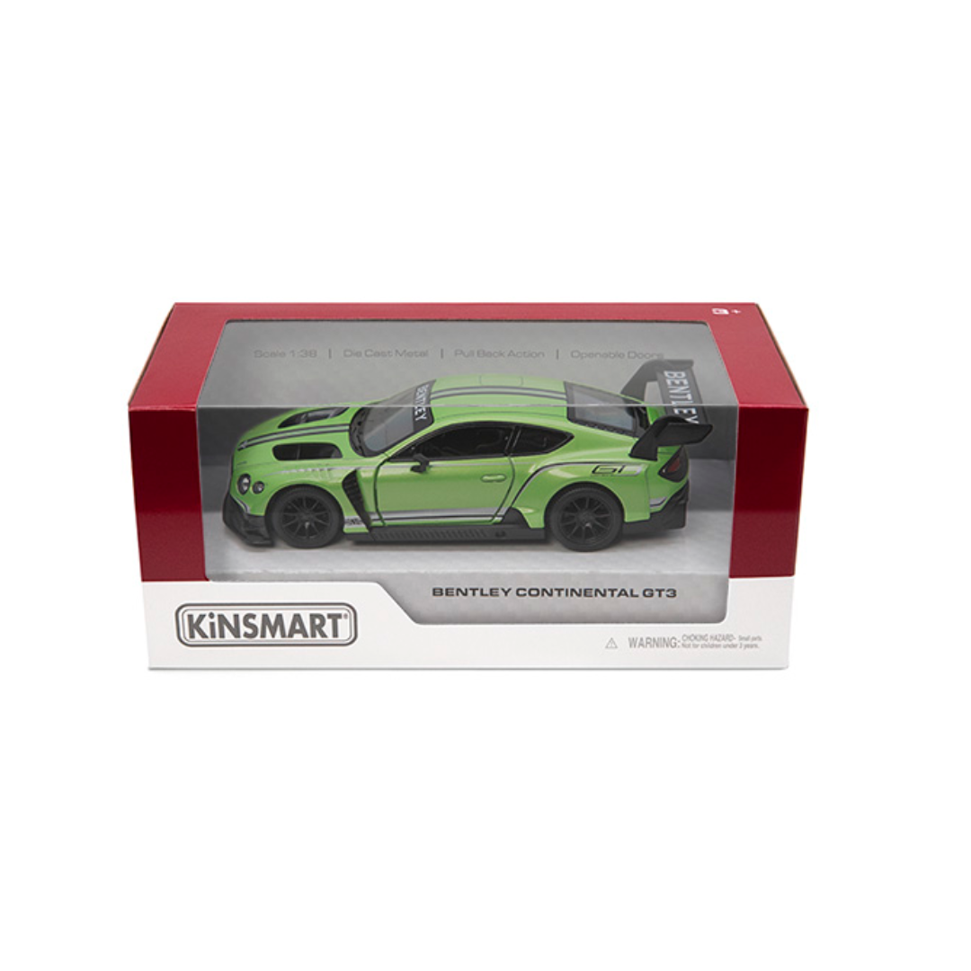 Bentley Continental GT3 1:36 Kinsmart | 5'' Die Cast Metal, Doors Openable, Pull Back Action |