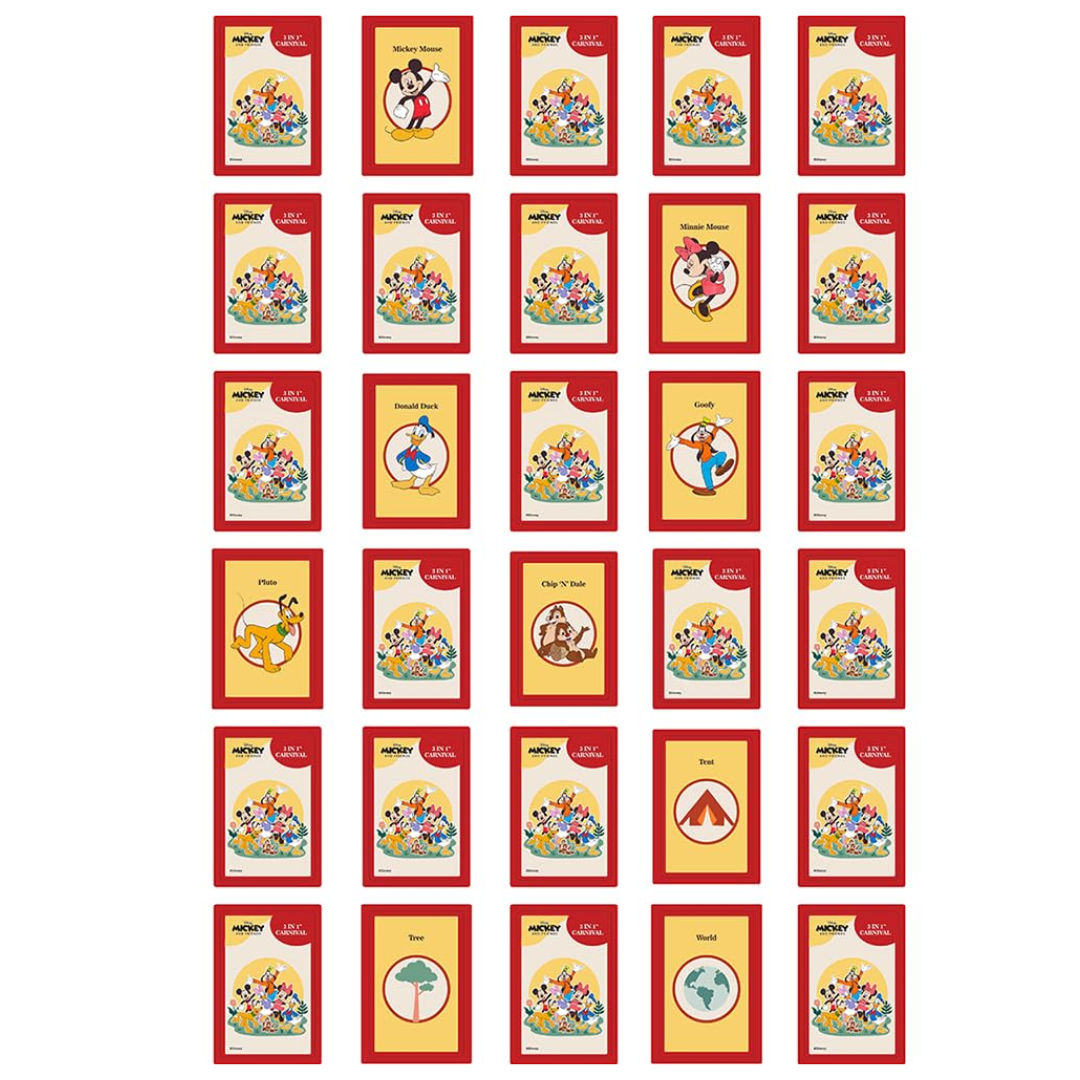 Borad 3 in Carnival Board & Card Game Mickey and Friends | 3 Games in One Box for Kids | Ages 3 and Up | for 2 to 6 Players | Fun Family Gifts