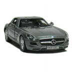 Mercedes-Benz SLS AMG (Grey) Kinsmart 1:36| 5'' Die Cast Metal, Doors Openable, Pull Back Action |