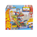 Hot Wheels City Toy Car Track Set, Transforming Stunt Garage Playset & 1:64 Scale Die-Cast Vehicle, Storage for 10+ Cars & Stunting Speedway