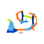 Hot Wheels Toy Car Track Set, Flip & Jump Through the Corkscrew Loop with a 1:64 Scale Toy Car, Speed Snap Track & Adapters, Compresses for Storage