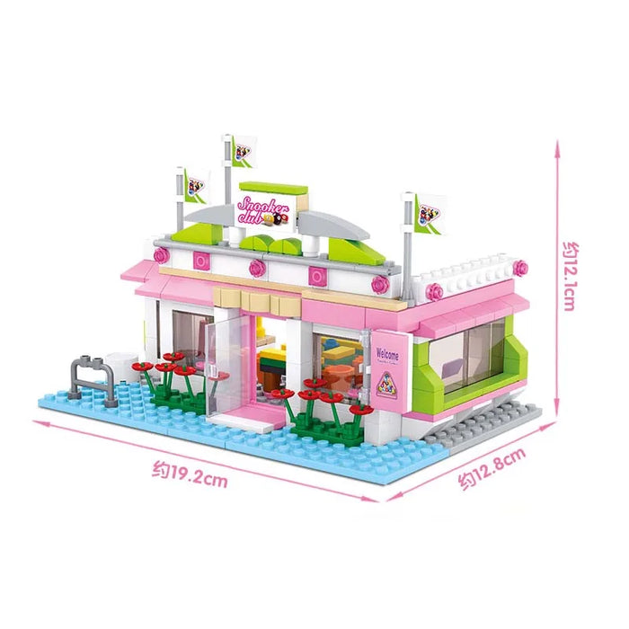 Sluban Building Block Toys Girls Dream Pink B0527 Snooker Club 289PCS Bricks Compatible With Leading Brands Construction Kit