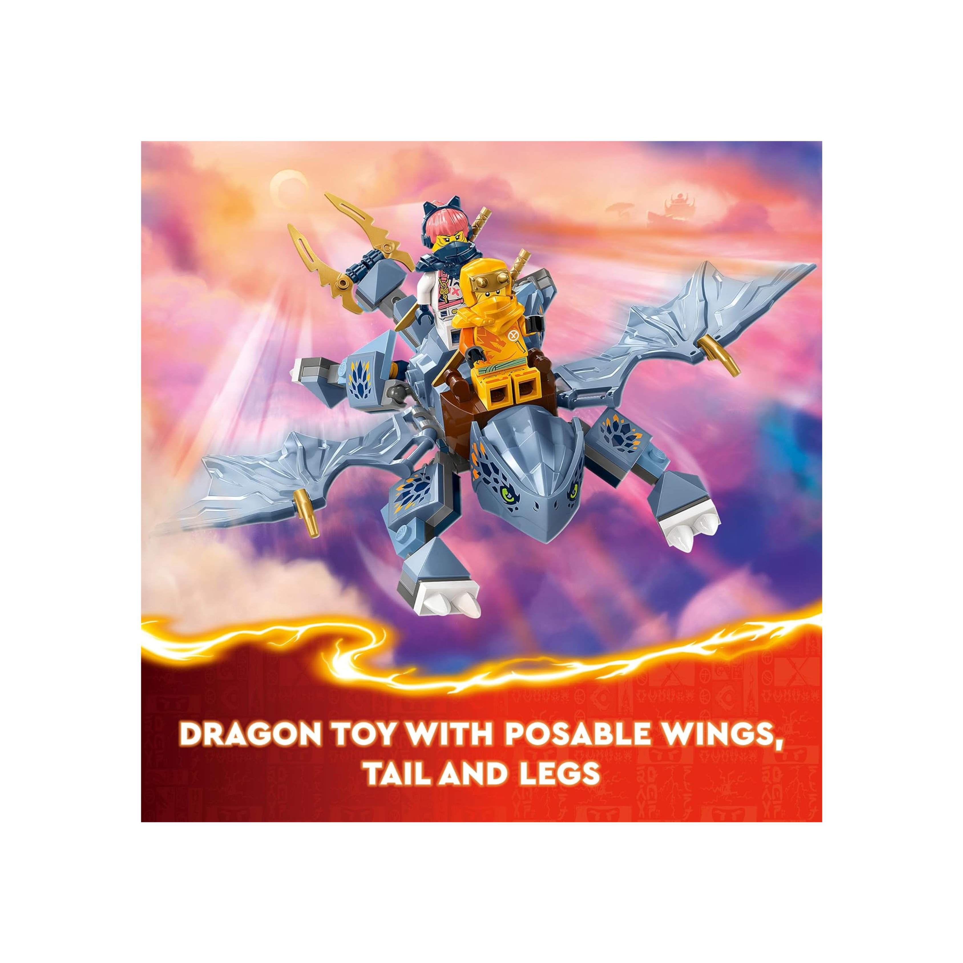 LEGO NINJAGO Young Dragon Riyu Toy Playset with 3 Minifigures 71810
