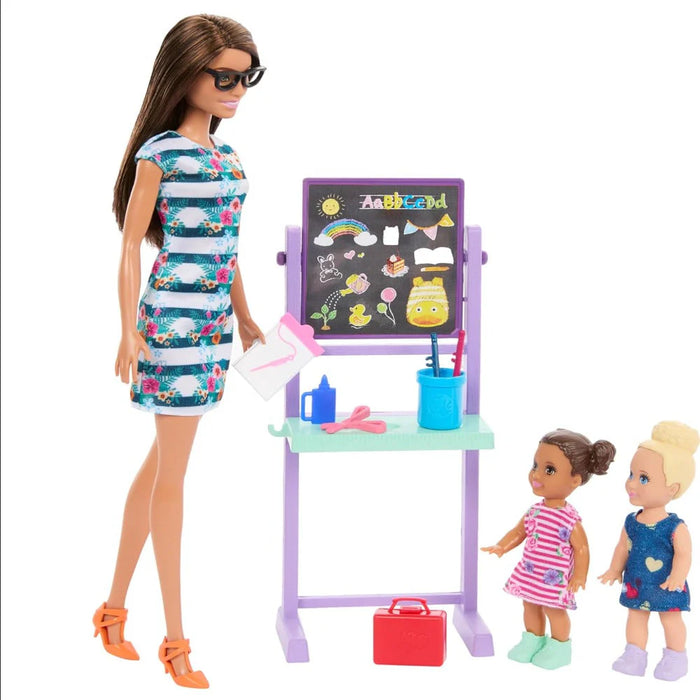 Barbie I Love School Dolls & Accessories, Classroom Playset with Fashion Doll