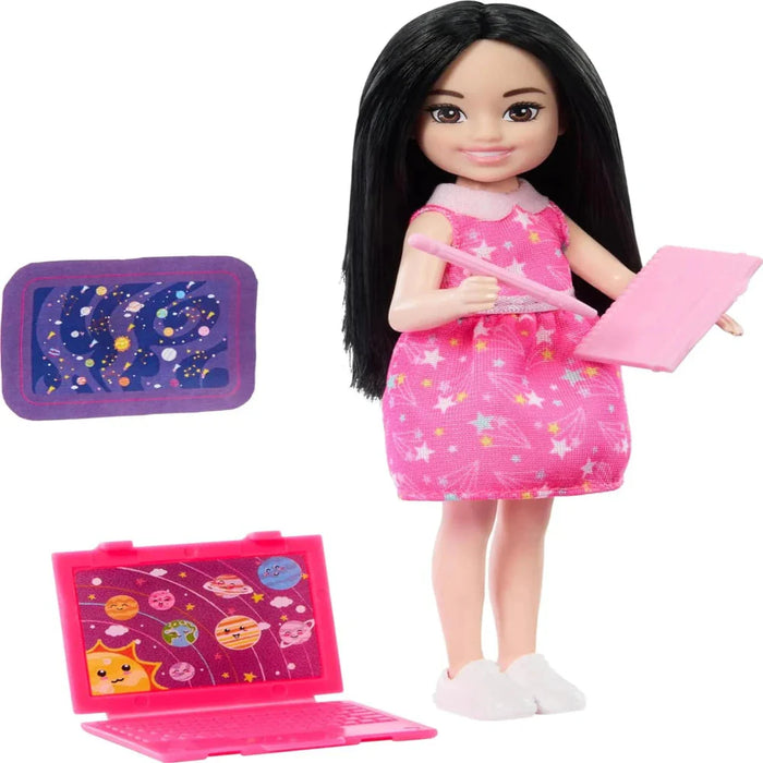 Barbie Chelsea Astronomer Doll & Accessories Set, Career-Themed Brunette Small Doll