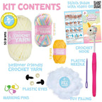 Crochet Kit for Beginners | Cuddly Critters Amigurumi Kit | Make Unicorn Toy | Age: 12+ Years