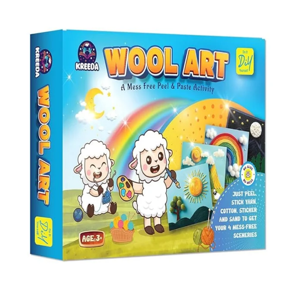 KREEDA- Sand Art & Wool Art | DIY Mess Free Craft Kit | Sand Art for kids and adults | DIY kit