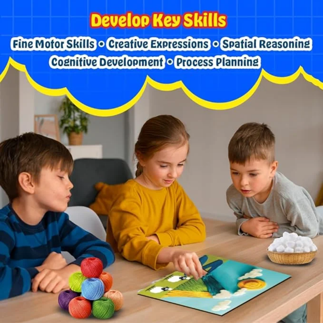 KREEDA- Sand Art & Wool Art | DIY Mess Free Craft Kit | Sand Art for kids and adults | DIY kit