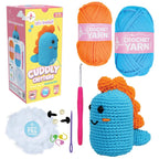 Crochet Kit for Beginners | Cuddly Critters Amigurumi Kit | Make Crochet Dino Toy | Age: 12+ Years