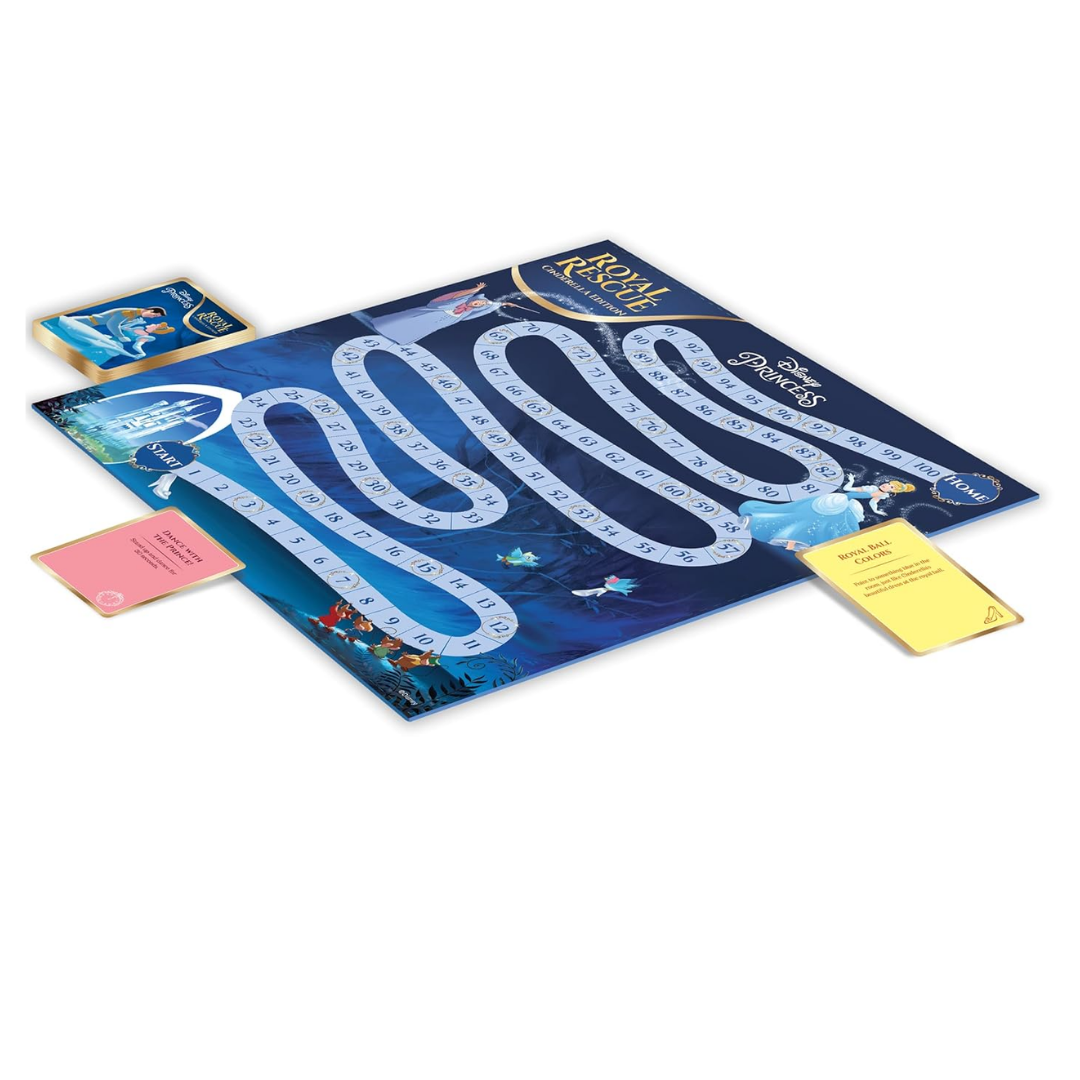 Board Disney Princess Cinderella Edition Royal Rescue Board Game | Roll The Die: Fun Board Game with Cards and Riddles and for Kids | Ages 3 and Up | for 2 to 6 Players | Fun Family Gifts
