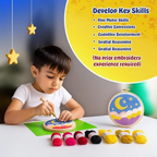 KREEDA Punch Needle Embroidery Kit, DIY Activity With Wooden Hoop Monk Clothes and Woolen Yarns.