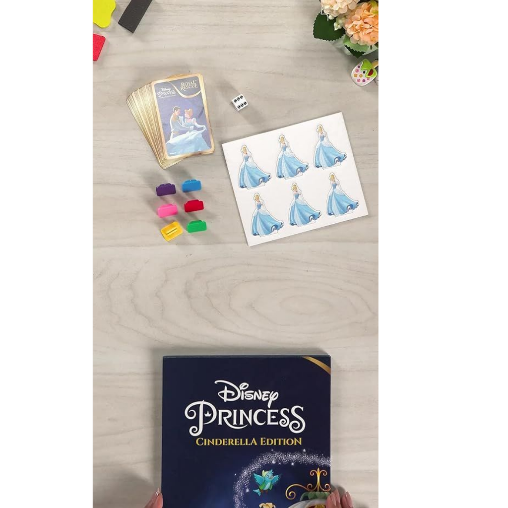 Board Disney Princess Cinderella Edition Royal Rescue Board Game | Roll The Die: Fun Board Game with Cards and Riddles and for Kids | Ages 3 and Up | for 2 to 6 Players | Fun Family Gifts