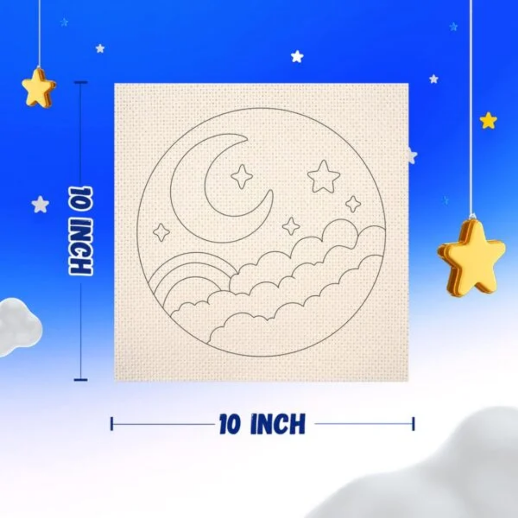 KREEDA Punch Needle Embroidery Kit, DIY Activity With Wooden Hoop Monk Clothes and Woolen Yarns.