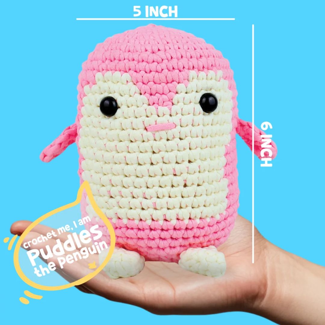Crochet Kit for Beginners | Cuddly Critters Amigurumi Kit | Make Crochet Penguin Toy | Age: 12+ Years