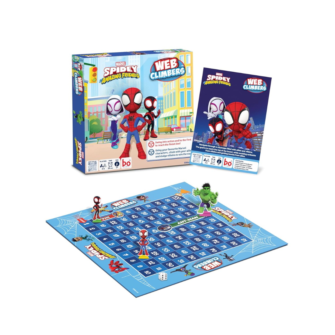 Board Marvel Spidey and His Amazing Friends Board Game | Climb with The Help of Allies to Reach The top While avoiding The Traps Set by Notorious Villains| Ages 3 and Up | for 2 to 6 Players