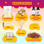 KREEDA Candle Making Kit for Kids & Adults | 4 Big Natural Sea Shells for candle making | Lavender & Vanilla fragrances | White Soyawax | Dried Flowers | candle making premium Kit for Diwali, Home Decor, Birthday Gift