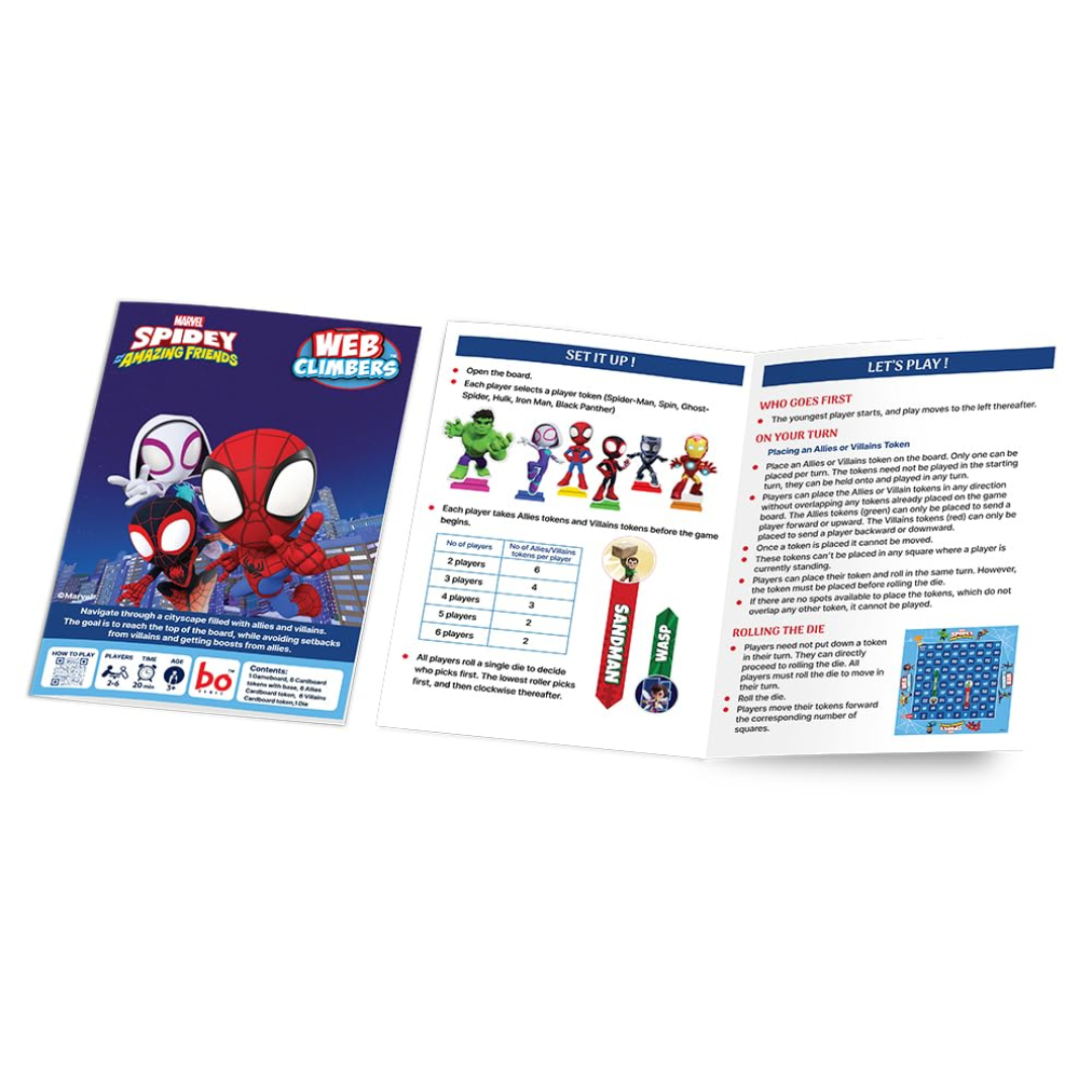 Board Marvel Spidey and His Amazing Friends Board Game | Climb with The Help of Allies to Reach The top While avoiding The Traps Set by Notorious Villains| Ages 3 and Up | for 2 to 6 Players