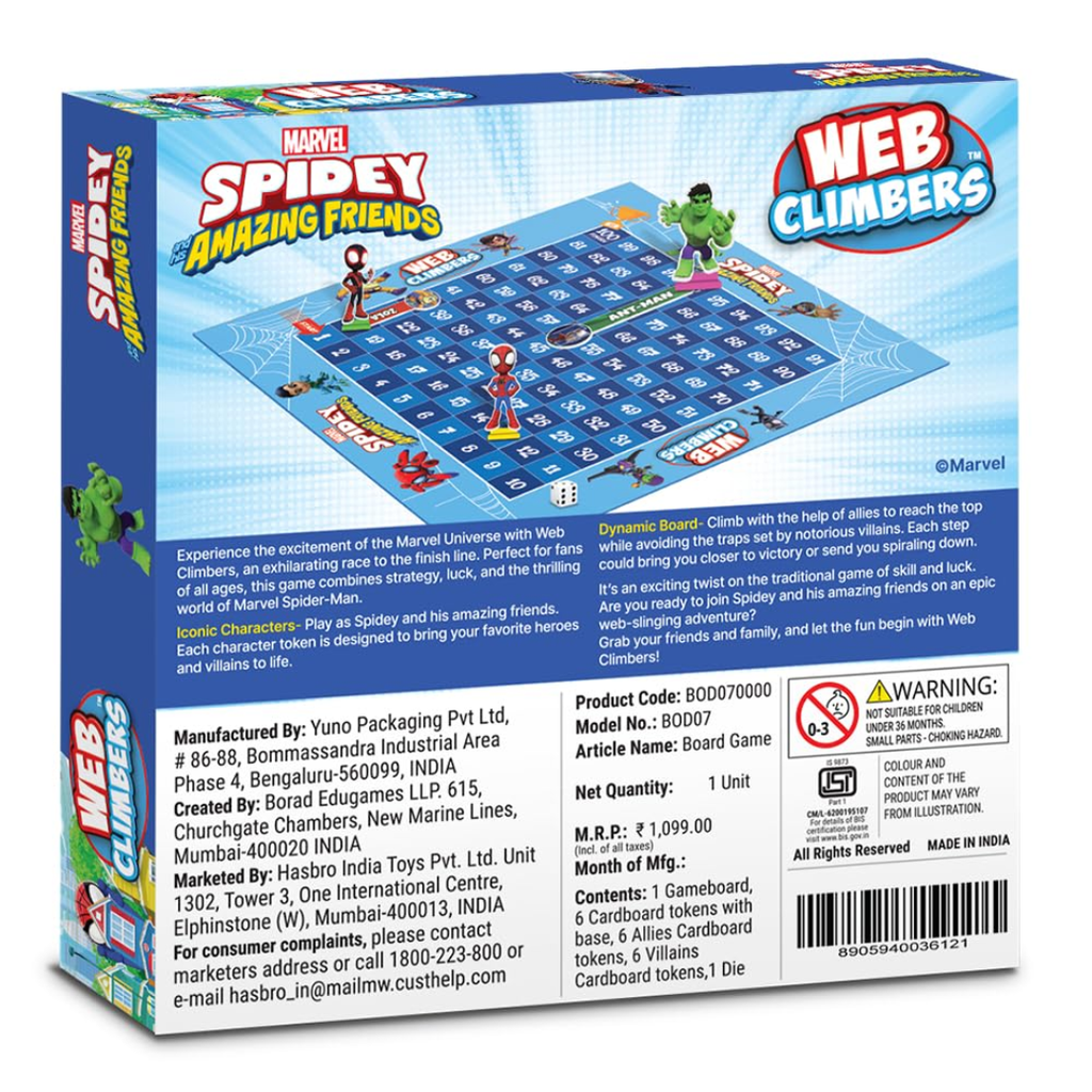 Board Marvel Spidey and His Amazing Friends Board Game | Climb with The Help of Allies to Reach The top While avoiding The Traps Set by Notorious Villains| Ages 3 and Up | for 2 to 6 Players