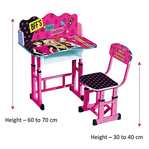 Ramson Adjustable Table & Chair Set with Barbie Graphic Print for Kids