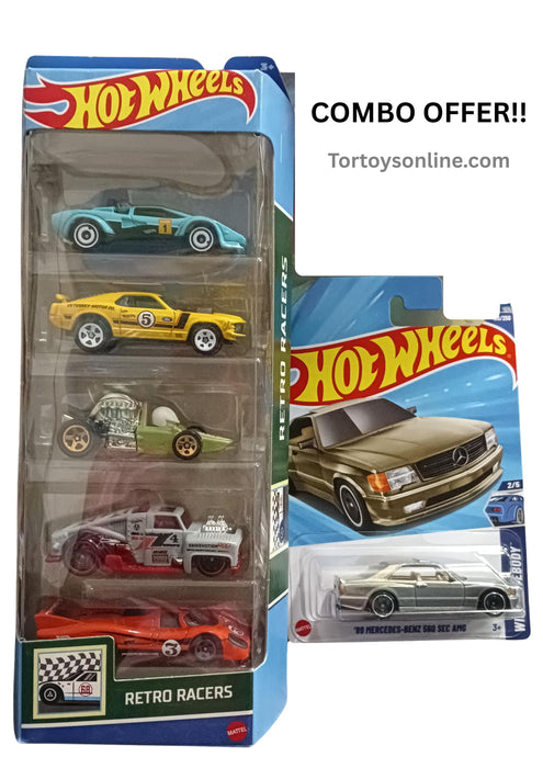 89 Mercedes Benz 560 sec AMG + HW  Retro Racer 5 car pack combo