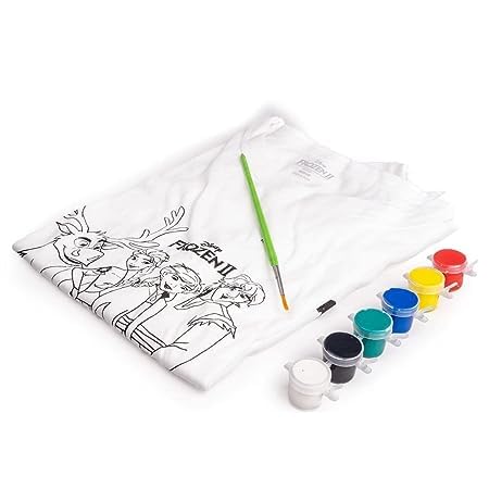 JAPSI Art & Craft DIY Kit for Kids | Paint Your T-Shirt | Free Size T-Shirt for 5-10 Years Kids | Gift for Girls and Boys | Craft Activity Kit for 5+ Year Old (Frozen Theme)