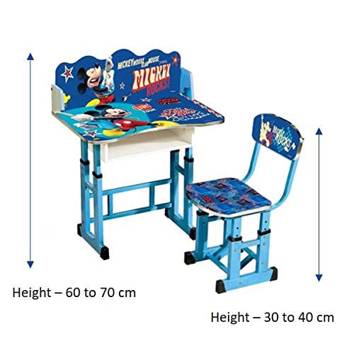 Ramson Adjustable Table & Chair Set with Mickey Graphic Print for Kids