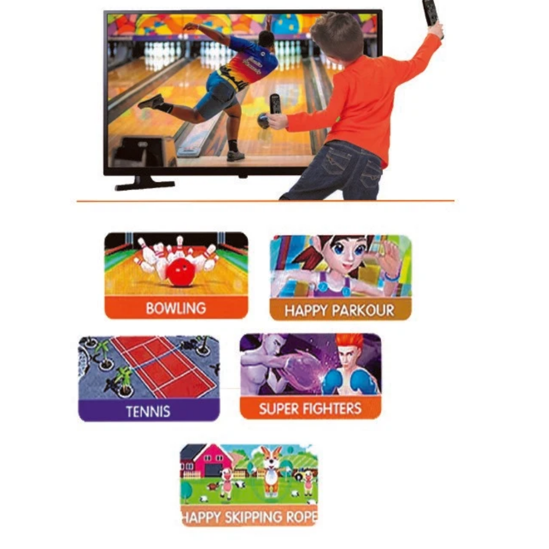 Sameo i Play 32 Bit Motion TV Video Game Console for Kids with 962Built in games 31 Motion Sports Games,31 Casual Puzzle Games and 900 8-Bit Games Toy Birthday Gift for Boys Girls