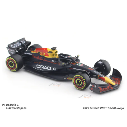 2025 RedBull RB21 No 1 1:64 Bburago Licensed Diecast Formula 1 Scale Model Car Collectible