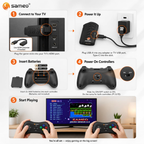 Sameo Micro Genius 2.0 8-Bit HDMI Gaming Console | 800 Built-in HD Games | Plug & Play TV Game Stick | 2 Wireless Controllers | HDMI Compatible | BIS Certified | 6 Months Warranty - Black Visit the Sameo Store