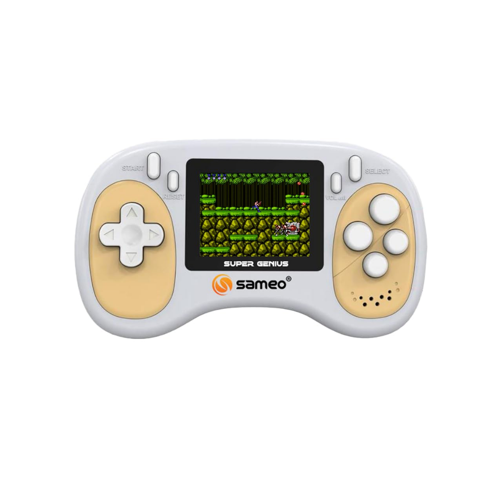 Sameo Super Genius Handheld Gaming Console | 500+ Built-in Classic Retro 8-Bit Games | 2.4" LCD Color Display | 600mAh Rechargeable Battery | Portable Gaming Device for Kids & Adults - Warm Clay