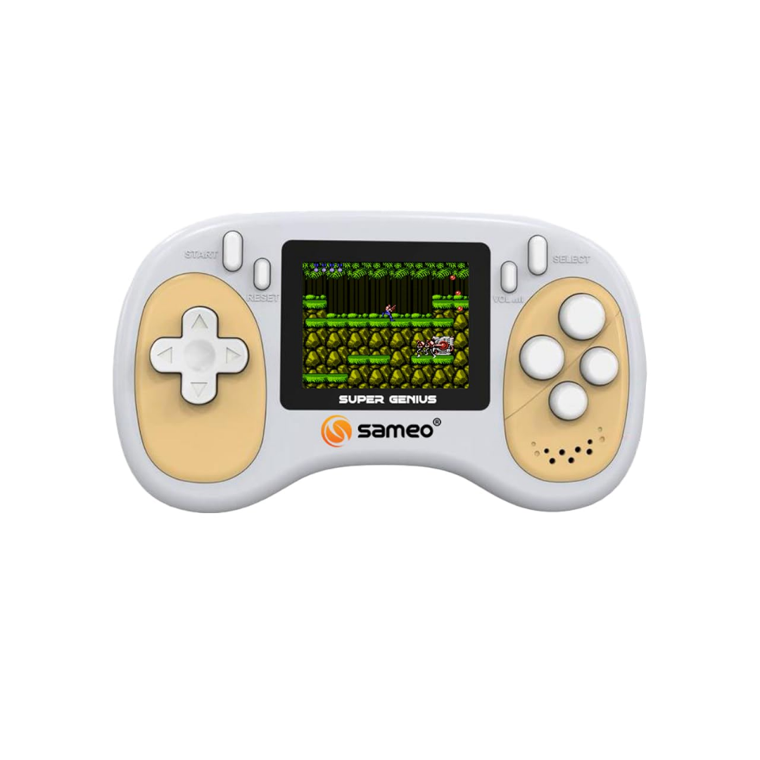 Sameo Super Genius Handheld Gaming Console | 500+ Built-in Classic Retro 8-Bit Games | 2.4" LCD Color Display | 600mAh Rechargeable Battery | Portable Gaming Device for Kids & Adults - Warm Clay