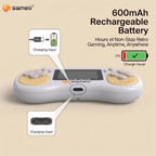 Sameo Super Genius Handheld Gaming Console | 500+ Built-in Classic Retro 8-Bit Games | 2.4" LCD Color Display | 600mAh Rechargeable Battery | Portable Gaming Device for Kids & Adults - Warm Clay
