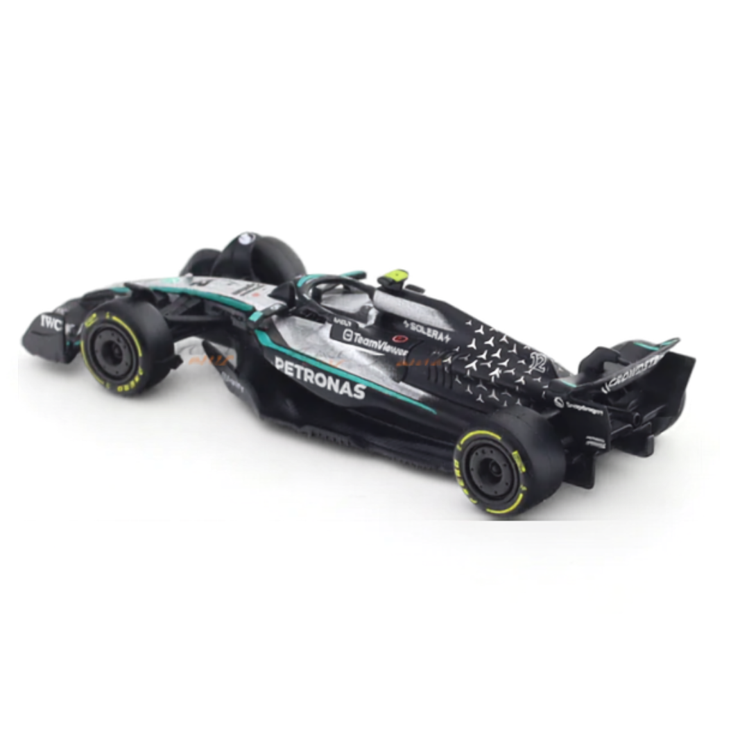 2025 Mercedes-Benz W16 No 63 1:64 Bburago Licensed Diecast Formula 1 Scale Model Car Collectible