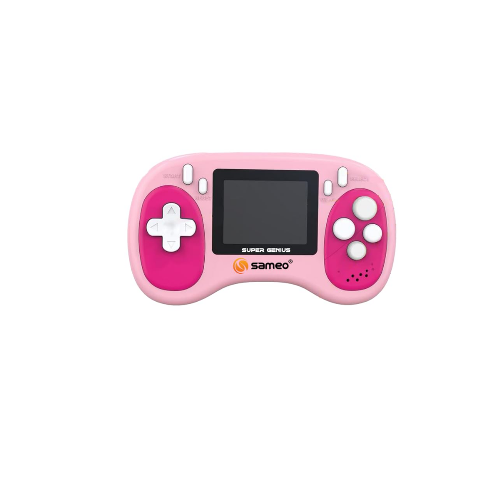 Sameo Super Genius Handheld Gaming Console | 500+ Built-in Classic Retro 8-Bit Games | 2.4" LCD Color Display | 600mAh Rechargeable Battery | Portable Gaming Device for Kids & Adults - Cherry Bomb