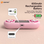 Sameo Super Genius Handheld Gaming Console | 500+ Built-in Classic Retro 8-Bit Games | 2.4" LCD Color Display | 600mAh Rechargeable Battery | Portable Gaming Device for Kids & Adults - Cherry Bomb