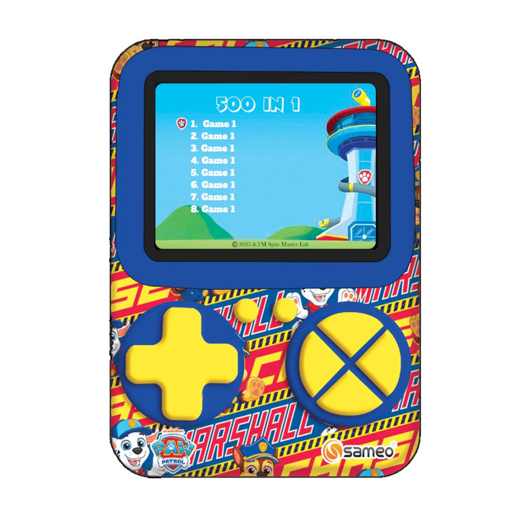 Sameo SG3000 Paw Patrol Edition Handheld Video Game Console, Retro Mini Game with 500 Classic Retro Game TV Compatible for Kids, Rechargeable - Chase Blue