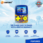 Sameo SG3000 Paw Patrol Edition Handheld Video Game Console, Retro Mini Game with 500 Classic Retro Game TV Compatible for Kids, Rechargeable - Chase Blue