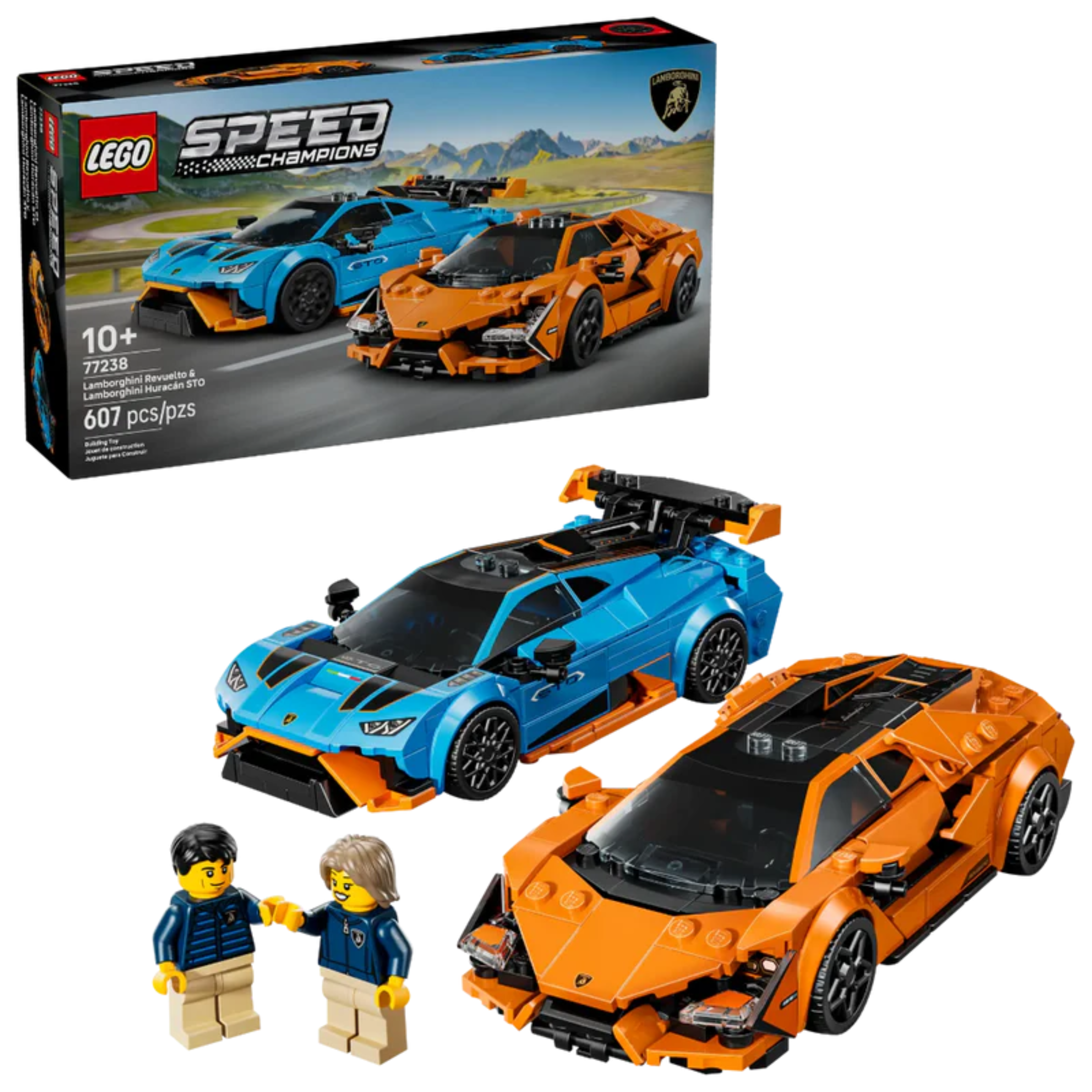 Lego 77238 Speed Champions Lamborghini Revuelto & Huracán STO (607 Pieces)