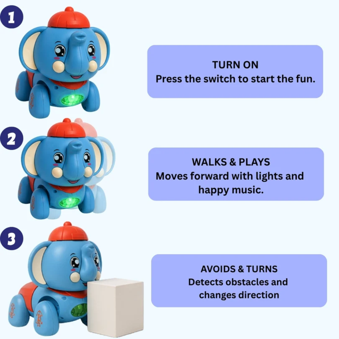 Jumpy Elephant - Interactive Musical Toy, Ages 1+ Years